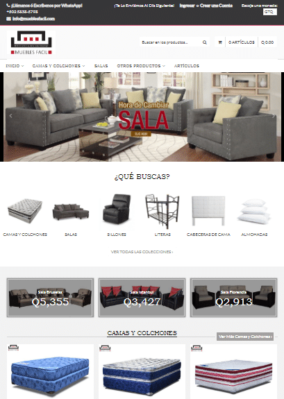 furniture store ecommerce website